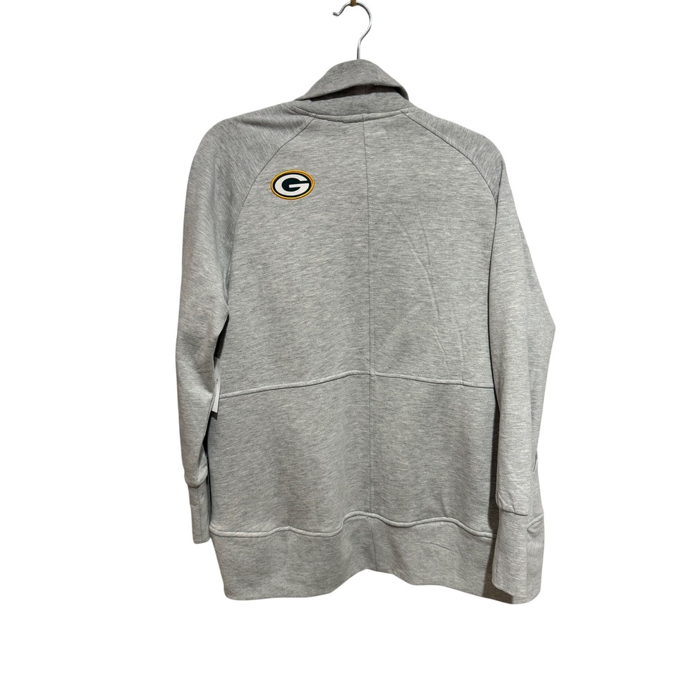 WEAR by Erin Andrews Womens Gray GB Packers Sherpa Open Front Cardigan Jacket L - Picture 2 of 12